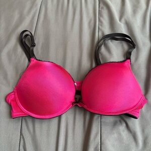 Pink & Black Push Up Bra